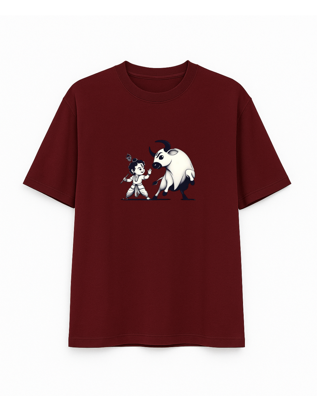 Divine Krishna Printed Premium Oversized Unisex T- Shirt